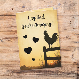 Rustic Rooster Farm Dad Amazing Father’s Day Card