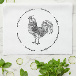 Rustic Rooster Farmhouse Tea Towel