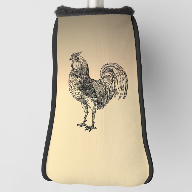 Rustic Rooster  Golf Head Cover (Rotate 90)