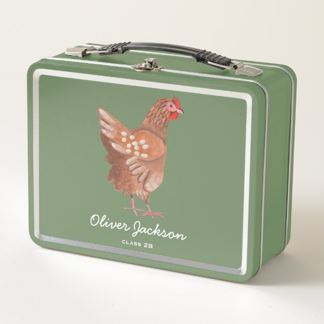 Rustic Rooster Metal Lunchbox (Front)