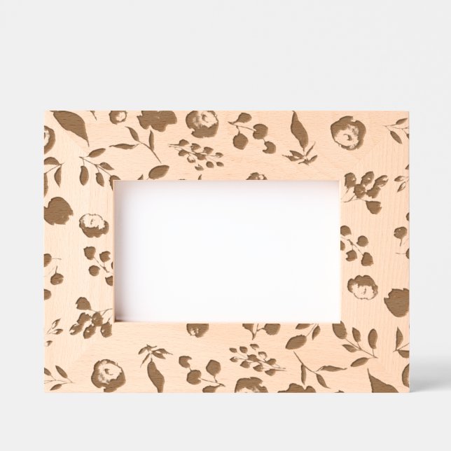 Rustic Rose and Leaf Pattern Flowers Floral Etched Frames (Front)