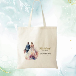 Rustic Rose Boho Floral Bridal Shower Tote Bag
