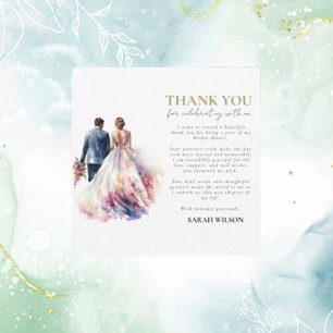 Rustic Rose Boho Floral Bridal Thank You