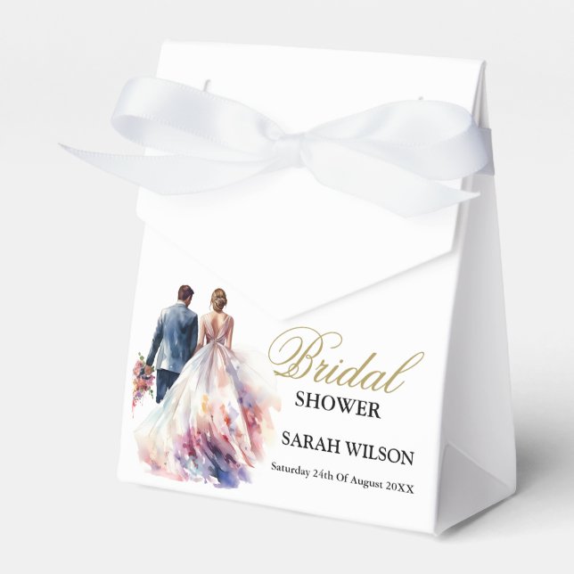 Rustic Rose Boho Floral Wedding Favour Box (Front Side)