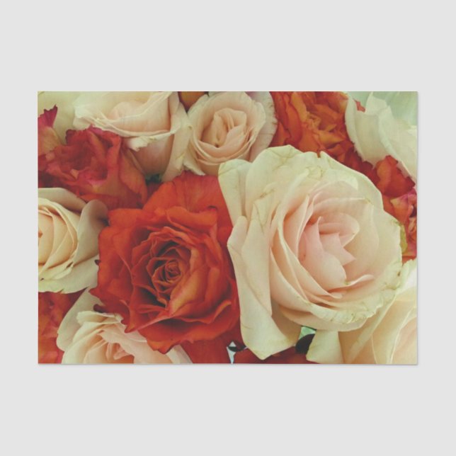 Rustic Rose Bouquet-TISSUE WRAPPING PAPER (Front)