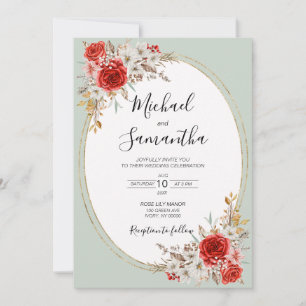Rustic Rose Country Wedding Invitation