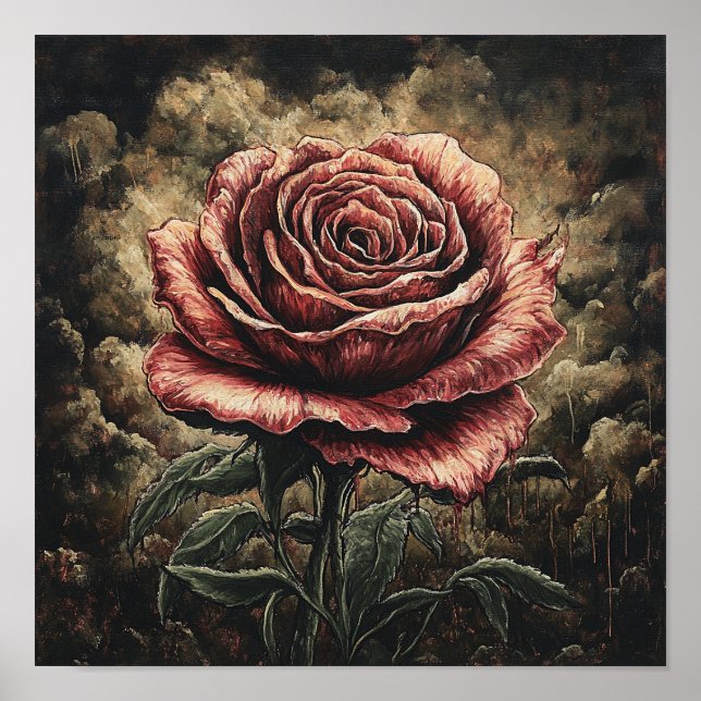 Rustic Rose Flower Retro Art Entryway Decor (Front)