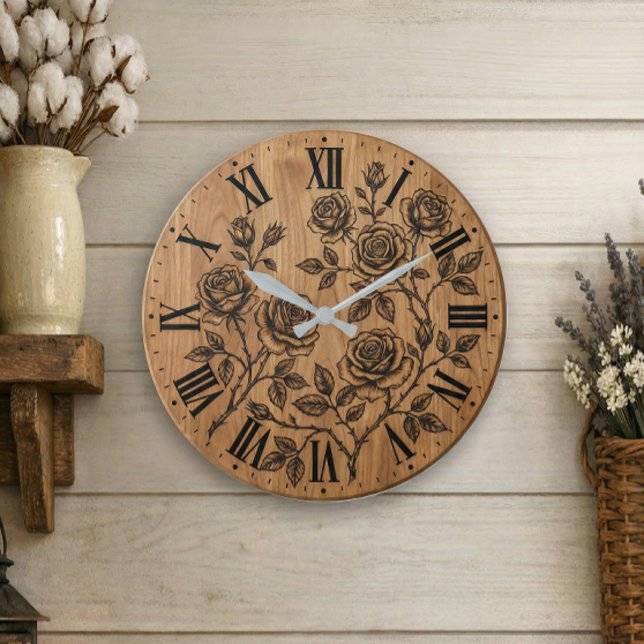 Rustic Rose Garden Wall Clock  (Creator Uploaded)