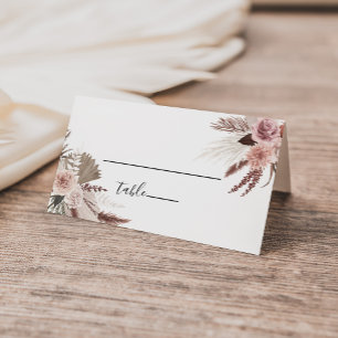 Rustic Rose Gold Floral Wedding Place Card