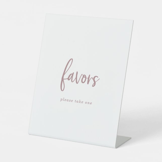 Rustic Rose Gold Script Wedding Favours Sign (Front)