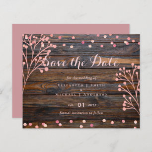 Rustic ROSE GOLD Wedding Pink Wood Budget