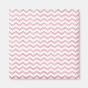 Rustic Rose Pink Chevron Pattern Magnet