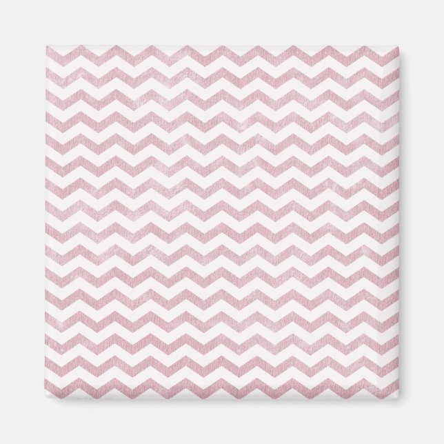 Rustic Rose Pink Chevron Pattern Magnet (Front)