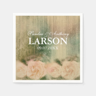 Rustic Rose Wedding Napkin