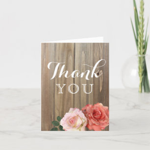 Rustic Roses Thank You Card