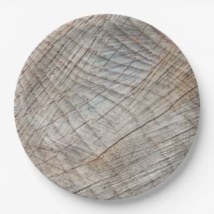 Rustic Rough Wood Disposable Paper Plates