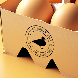 Rustic Round Farm Details & Duck Egg Carton Rubber Stamp