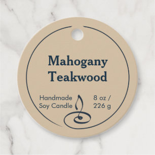 Rustic Round Soy Candle Hang Tag Favour