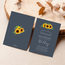 Rustic Royal Blue Sunflower Boho Wedding