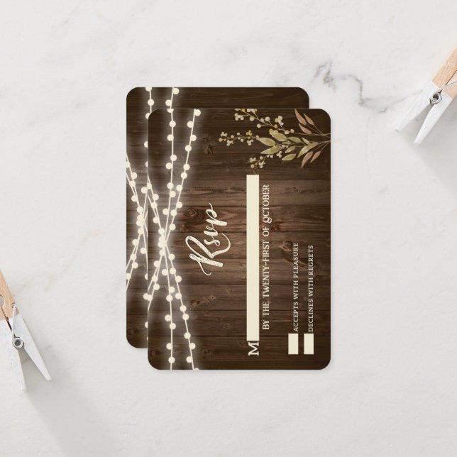 Rustic RSVP Cards (Front/Back In Situ)