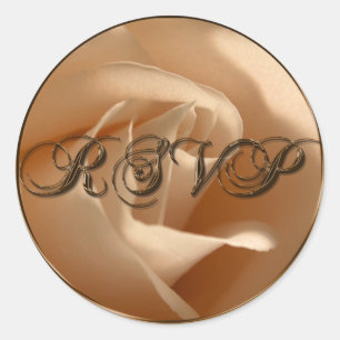 Rustic RSVP Cream Rose Wedding Envelope Seal