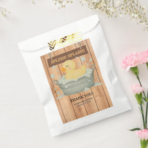 Rustic Rubber Ducky Bubbles Baby Shower Favour Bag