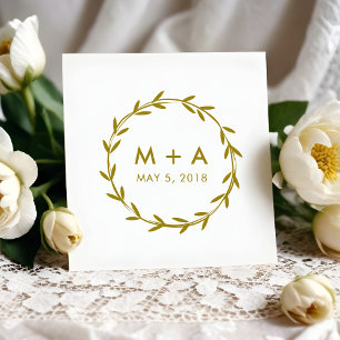 Rustic Rubber Stamp Wedding Monogram