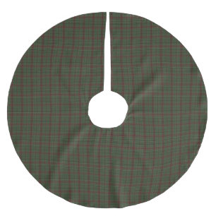 Rustic, rugged outdoors red/green plaid brushed polyester tree skirt