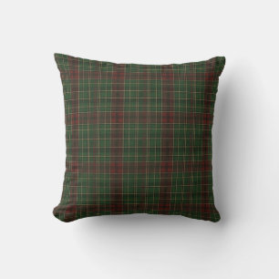 Rustic, rugged outdoors red/green plaid cushion