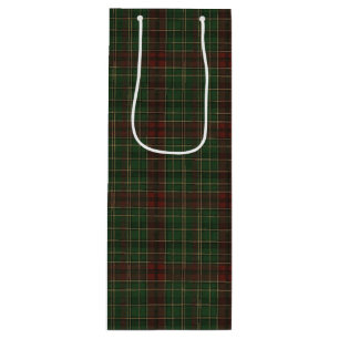 Rustic, rugged outdoors red/green plaid wine gift bag