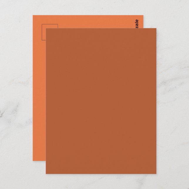 Rustic Rust Brown Solid Colour Postcard (Front/Back)