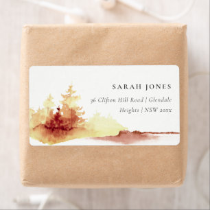 Rustic Rust Orange Yellow Fall Trees Address