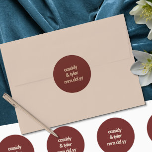 Rustic Rust Red Wedding Envelope Seal Sticker
