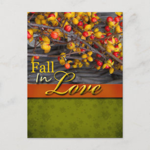 Rustic Rustic Fall In Love Wedding Postcard