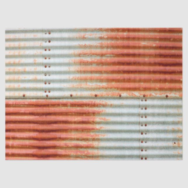 Rustic Rusty Grain Bin Siding Tissue Paper (Front)