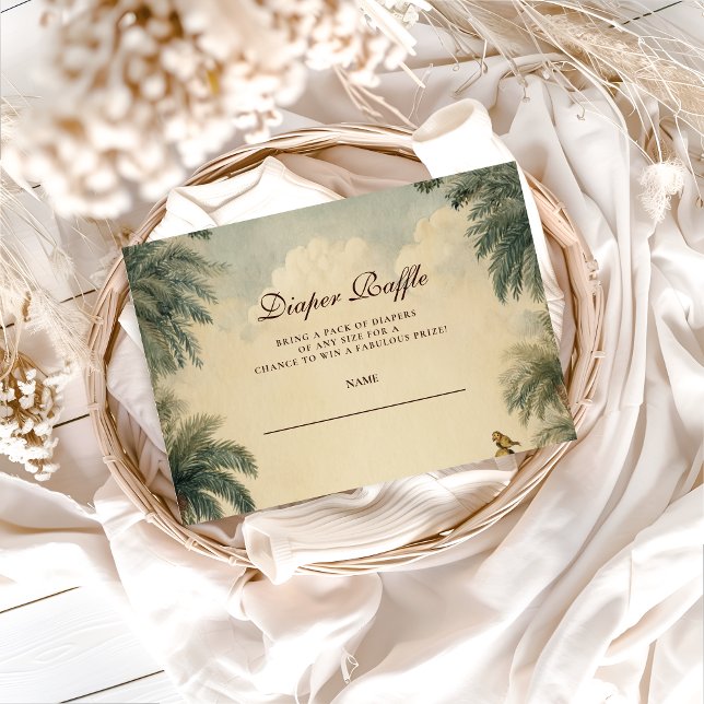 Rustic Safari Friends Baby Shower Diapper Raffle Enclosure Card (Creator Uploaded)