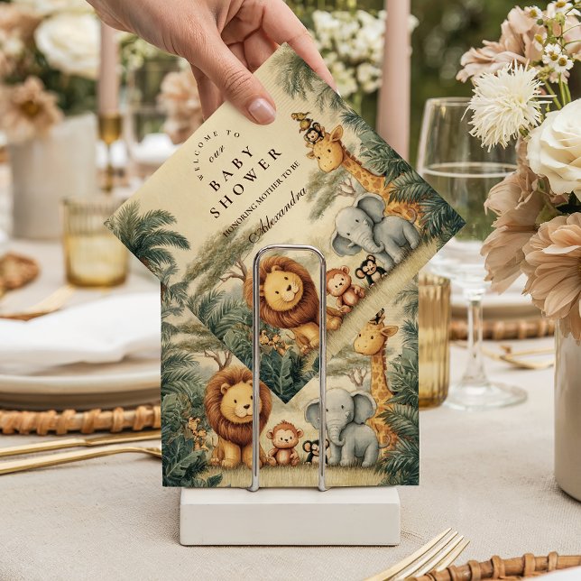 Rustic Safari Friends Baby Shower Napkin (Creator Uploaded)