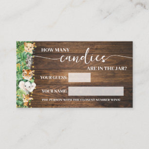 Rustic Safari How Many Candies Shower Game Card