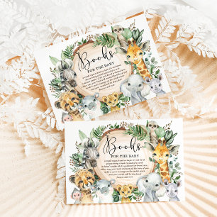 Rustic Safari Wild Animals Books for Baby Library Enclosure Card