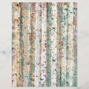 Rustic Sage and Cream Birch Forest Scrapbook Paper