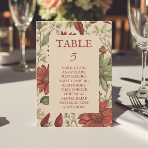 Rustic Sage Green & Burgundy Red Floral Autumn Invitation