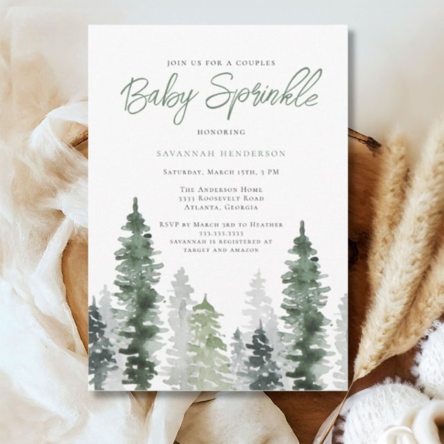 Rustic Sage Green Couples Baby Shower Sprinkle Invitation (Creator Uploaded)