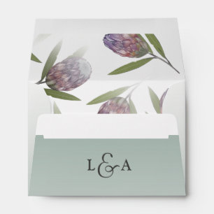 Rustic Sage Green Dusty Purple Green Wedding Envelope