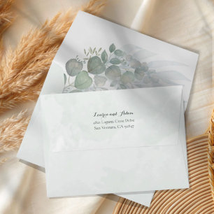 Rustic Sage Green Eucalyptus Wedding Envelope