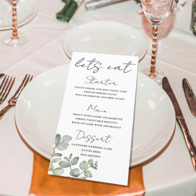 Rustic Sage Green Eucalyptus Wedding Menu (Creator Uploaded)