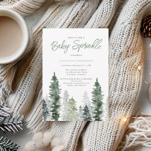 Rustic Sage Green Neutral Sprinkle Baby Shower Invitation