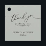 Rustic Sage Green Simple Thank You Favour Tags<br><div class="desc">Designed to coordinate with our Romantic Script wedding collection,  this customisable tag,  features a calligraphy graphic thank you,  paired with a classy serif font in black. Matching items available.</div>