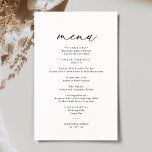 Rustic Sage Green Simple Wedding Menu<br><div class="desc">Designed to coordinate with our Romantic Script wedding collection,  this customisable Menu card,  features a sweeping script calligraphy text paired with a classy serif font in black with a customisable monogram on the back. Matching items available.</div>