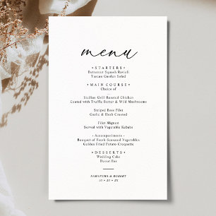 Rustic Sage Green Simple Wedding Menu