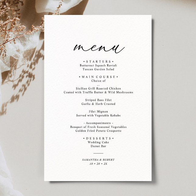 Rustic Sage Green Simple Wedding Menu (Creator Uploaded)
